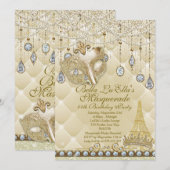 Paris Masquerade Verjaardag Evenement Feest Uitnod Kaart (Voorkant / Achterkant)