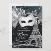 Paris Masquerade Verjaardag Evenement Feest Uitnod Kaart (Achterkant)