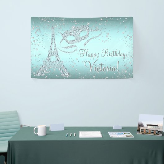 Paris Masquerade Verjaardagsfeest Spandoek (Beurs)