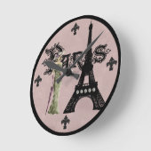Paris Mauve Round Wall klok (Hoek)