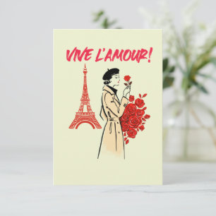 Paris Meisje Esthetiek – Romantisch Eiffeltoren On Bedankkaart