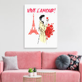 Paris Meisje Esthetiek – Romantisch Eiffeltoren On Canvas Afdruk (Insitu (Woonkamer))