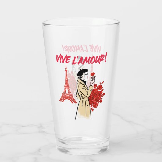 Paris Meisje Esthetiek – Romantisch Eiffeltoren On Glas (Achterkant)