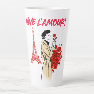 Paris Meisje Esthetiek – Romantisch Eiffeltoren On Latte Mok
