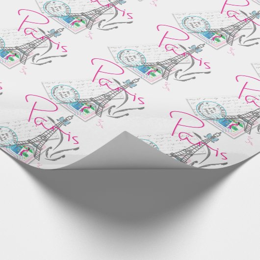 PARIS met liefde Cadeaupapier (Hoek)