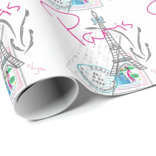 PARIS met liefde Cadeaupapier (Rol Hoek)