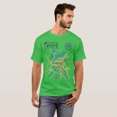 Paris Metropolitain diagram retro T-shirt (Voorkant volledig)