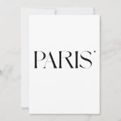 Paris - minimalistic typography card kaart (Voorkant)