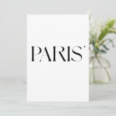 Paris - minimalistic typography card kaart (Staand voorkant)