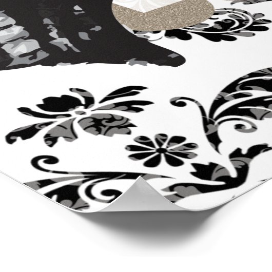 Paris Mint en Zwarte Bruiloftsshower Welkom Bord Poster (Hoek)