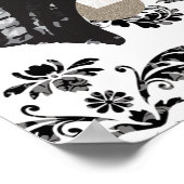 Paris Mint en Zwarte Bruiloftswelcome bord Poster (Hoek)