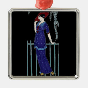 Paris mode jaren 20 elegante dame metalen ornament