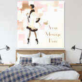 Paris Mode Model Wrapped Canvas (Insitu (Slaapkamer))