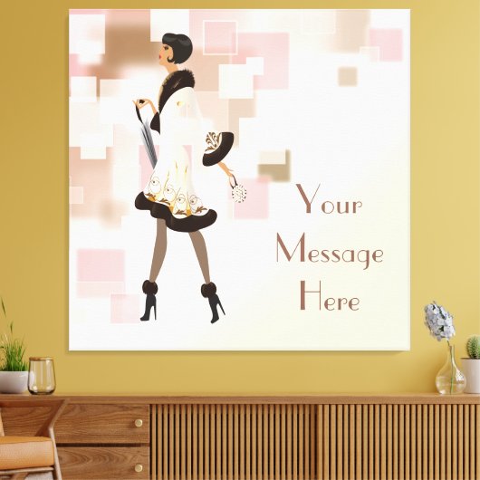 Paris Mode Model Wrapped Canvas (Insitu (Woonkamer))