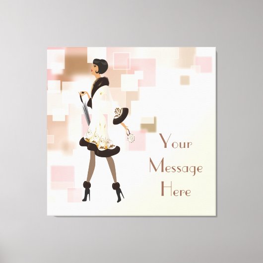 Paris Mode Model Wrapped Canvas Afdruk (Voorkant)