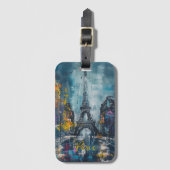 Paris Mode nacht Bagagelabel (Voorkant (verticaal))