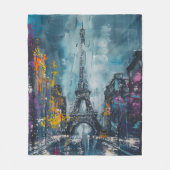 Paris Mode nacht Fleece Deken (Voorkant)