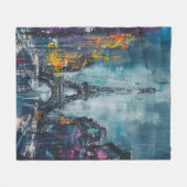 Paris Mode nacht Fleece Deken (Voorkant (Horizontaal))