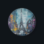 Paris Mode nacht Magneet<br><div class="desc">De kleuren van het nachtleven & mode,  het silhouet van de Eiffeltoren...  Deze authentieke magneet is een geweldige manier om je verlangens te voeden om de hoofdstad van romance te bezoeken. Deze magneet is geschilderd in abstracte expressionistische stijl.</div>