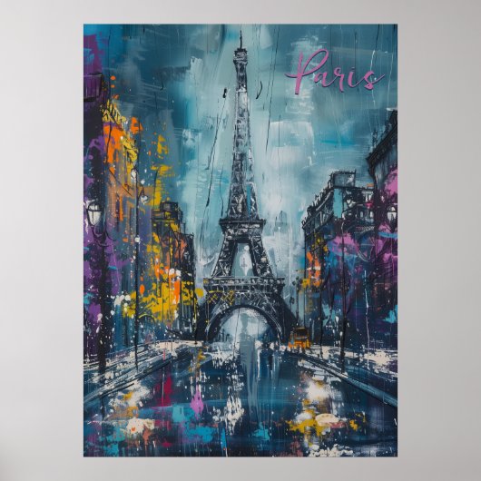 Paris Mode nacht Poster (Voorkant)
