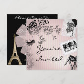 Paris MODE Theme Shower-uitnodigingen Kaart (Voorkant / Achterkant)