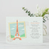 Paris Mon Amour Bridal Shower Kaart (Staand voorkant)