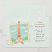 Paris Mon Amour Bridal Shower Kaart (Voorkant / Achterkant)