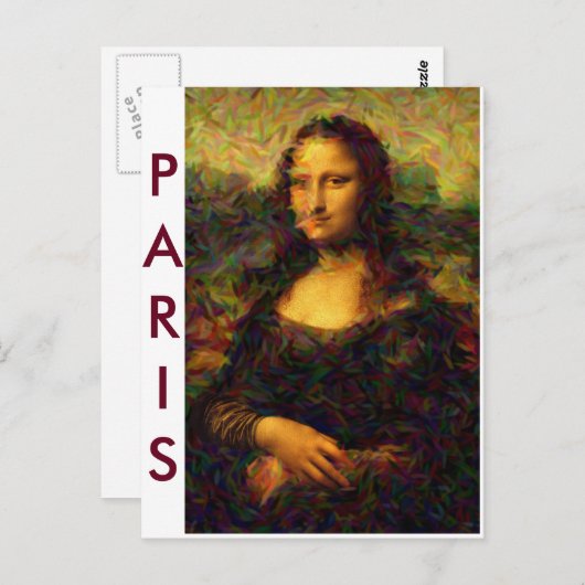 Paris Mona Lisa Briefkaart (Voorkant / Achterkant)