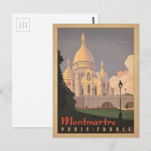 Paris Montmartre Briefkaart (Voorkant / Achterkant)