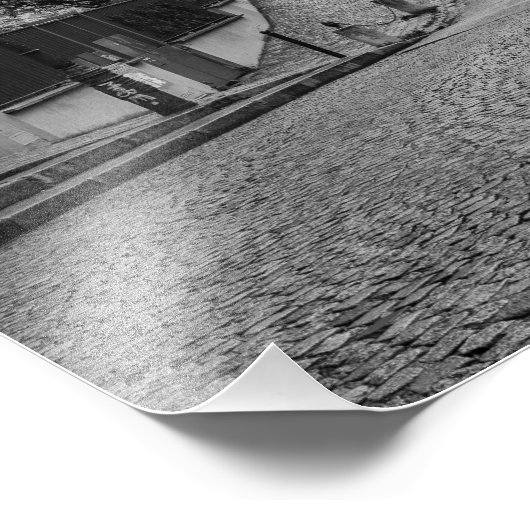 Paris Montmartre Cobble Street Foto Afdruk (Hoek)