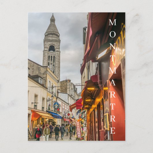 Paris Montmartre street uitzicht briefkaart (Voorkant)