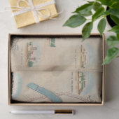 Paris Monument Map Guide  Frans Postmark Tissuepapier (Geschenk)