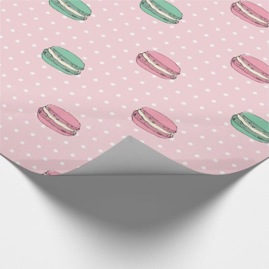 Paris Moon Macaron en polkadots Cadeaupapier (Hoek)