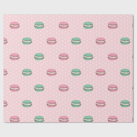 Paris Moon Macaron en polkadots Cadeaupapier (Vlak)