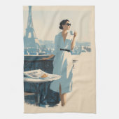 Paris Morning Coffee Elegance Theedoek (Verticaal)