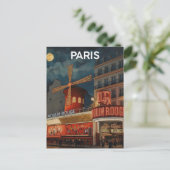 Paris Moulin Rouge Briefkaart (Staand voorkant)