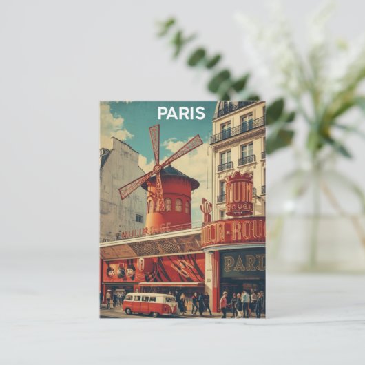 Paris Moulin Rouge Briefkaart (Staand voorkant)