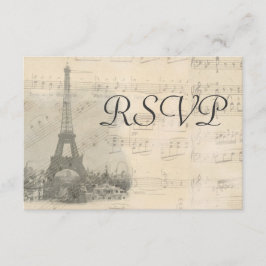 Paris Music Wedding RSVP-kaart RSVP Kaartje