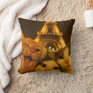 Paris Nacht Kat Selfie Squad Liefhebber Kussen