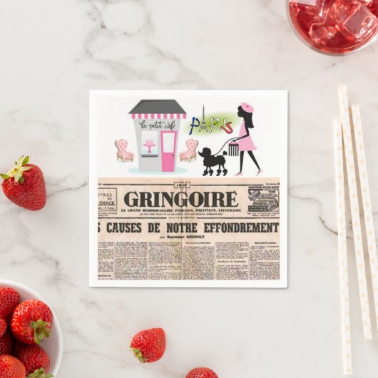 Paris Newspaper Paper Napkins Servet (Insitu)