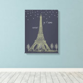 Paris Night Canvas Afdruk (Insitu (Houten vloer))