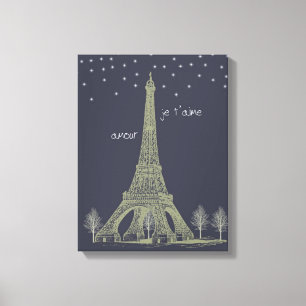Paris Night Canvas Afdruk