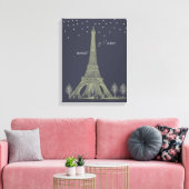 Paris Night Canvas Afdruk (Insitu (Woonkamer))
