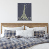 Paris Night Canvas Afdruk (Insitu (Slaapkamer))