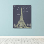 Paris Night Canvas Afdruk (Insitu (Houten vloer))