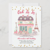 Paris Night Eiffel Bistro Roze Groen Zoet 16 Kaart (Voorkant)