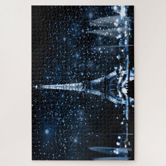 Paris Night Eiffel Tower Legpuzzel (Verticaal)