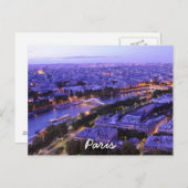Paris night seine, Parijs, Frankrijk Briefkaart (Voorkant / Achterkant)