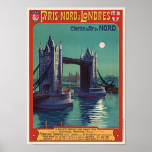 Paris Nord à London Vintage Poster 1900