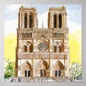 Paris Notre Dame Cathedral Poster (Voorkant)